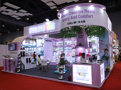 Custom exhibition booth with branded display