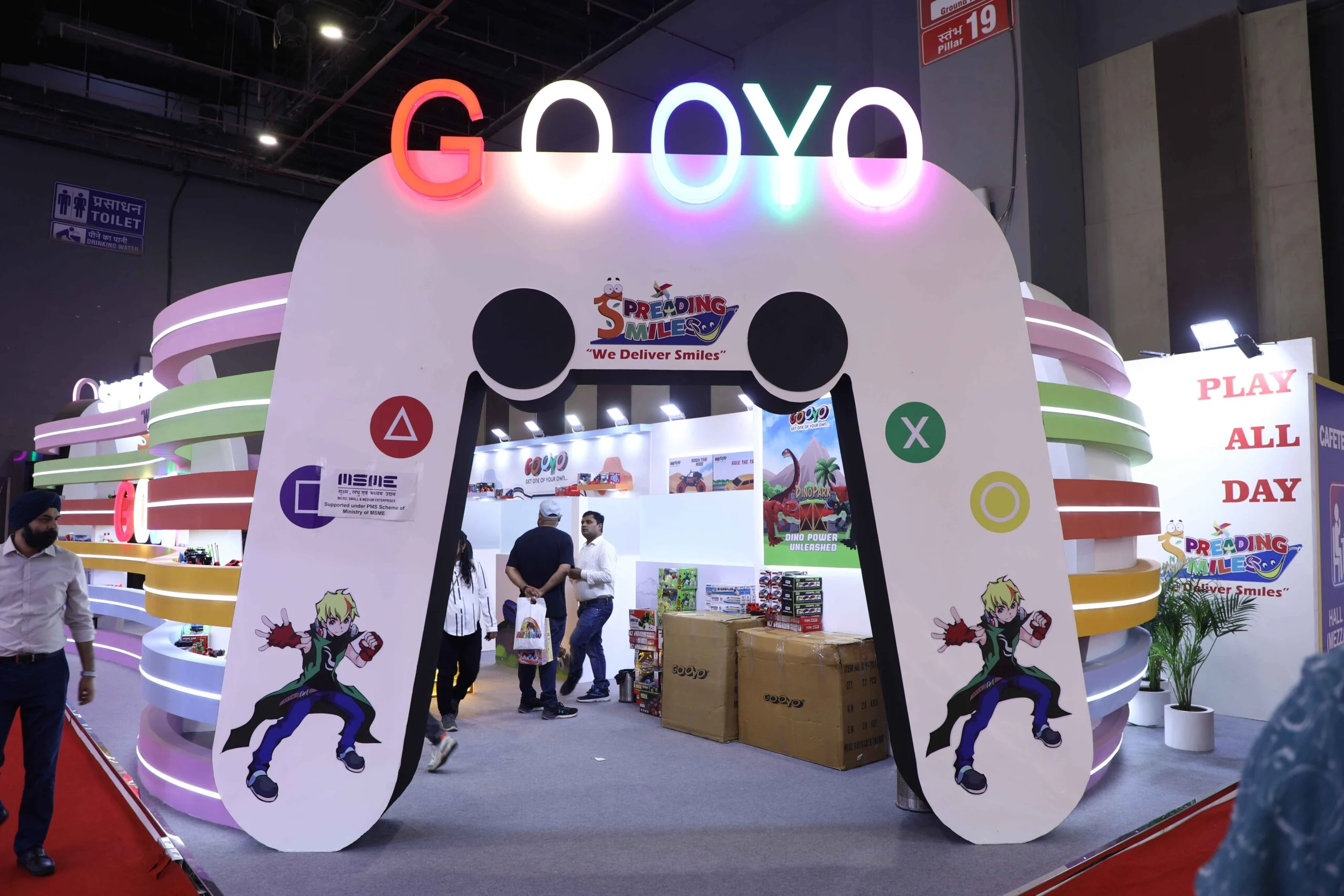 Exhibition-stall-design-in-India-created-for-GOYO-brand-with-LED-lighting-and-custom-fabrication-scaled